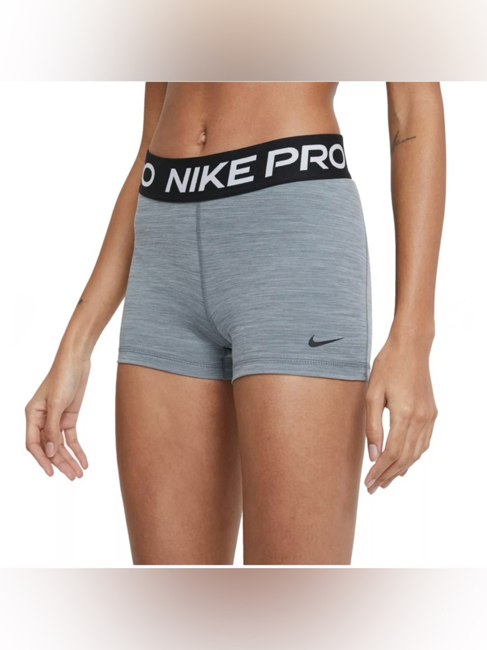 Nike Pro 3” Womens Shorts Gray Size S Dri-FIT Compression NEW